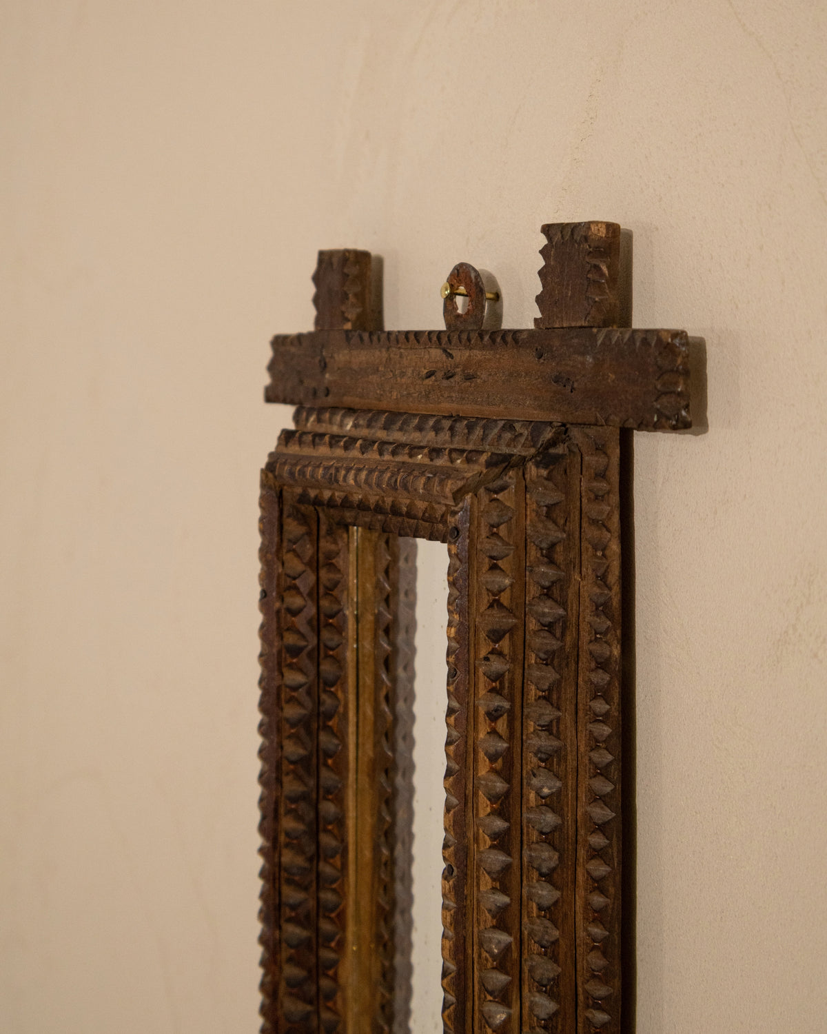 Antique Tramp Art Mirror