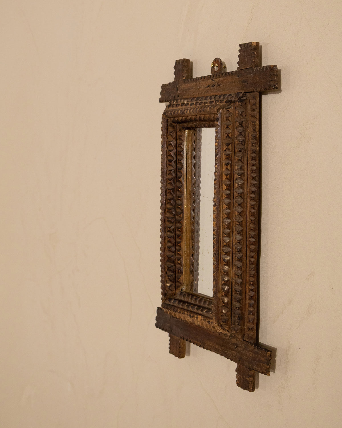 Antique Tramp Art Mirror
