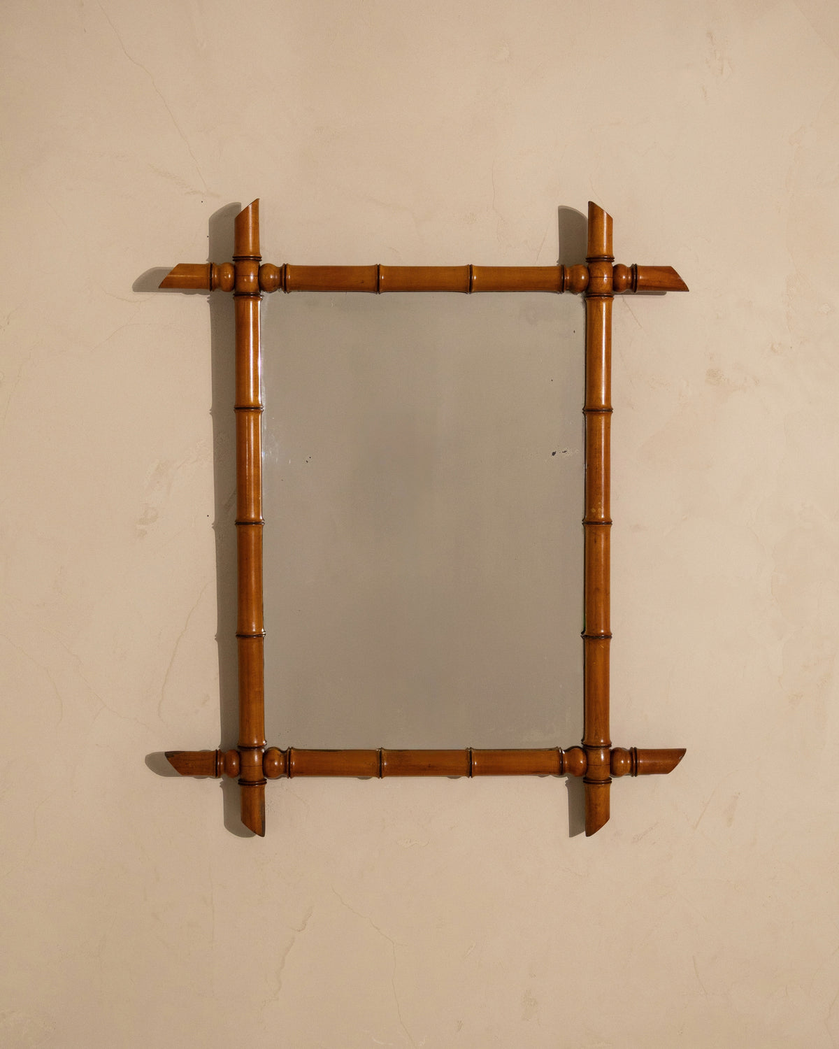 Antique Faux Bamboo Mirror, Circa 1900