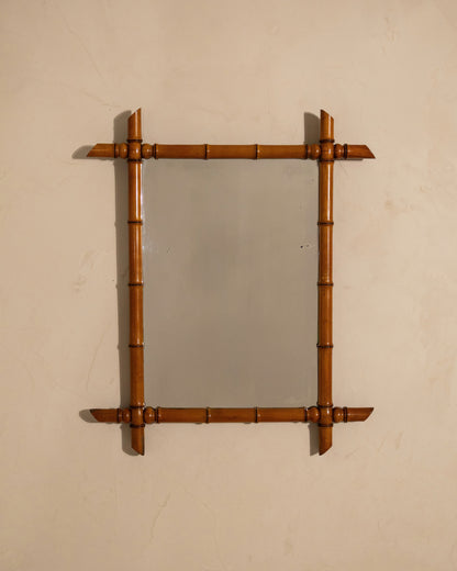 Antique Faux Bamboo Mirror, Circa 1900