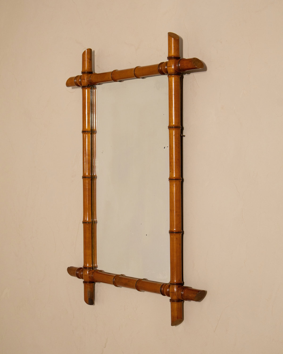 Antique Faux Bamboo Mirror, Circa 1900