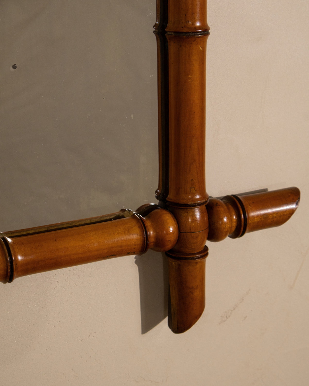 Antique Faux Bamboo Mirror, Circa 1900