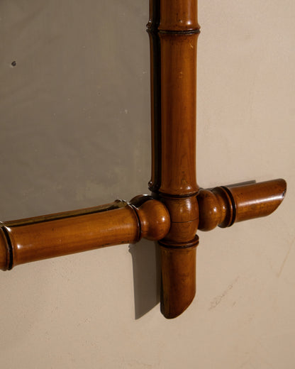 Antique Faux Bamboo Mirror, Circa 1900