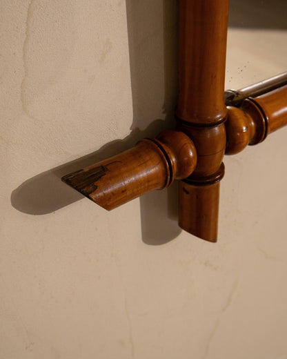 Antique Faux Bamboo Mirror, Circa 1900