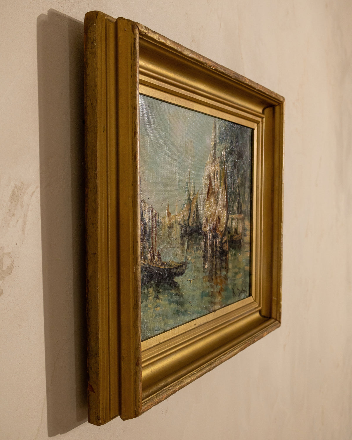 Antique Venetian Oil on Canvas, Signed R. Dabois