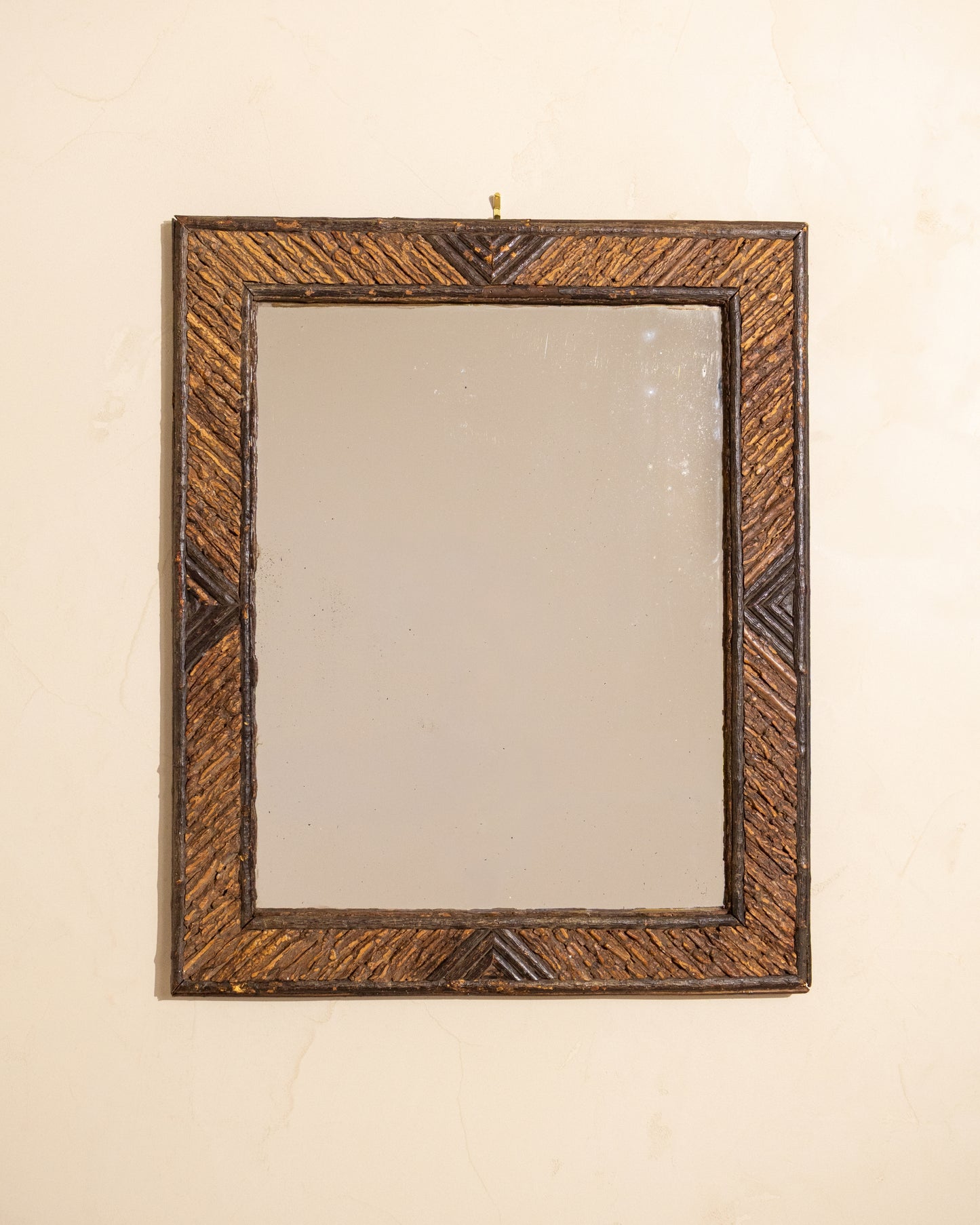 19th Century French Folk Art Twig Mirror