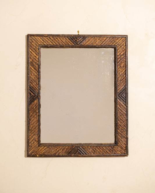 19th Century French Folk Art Twig Mirror