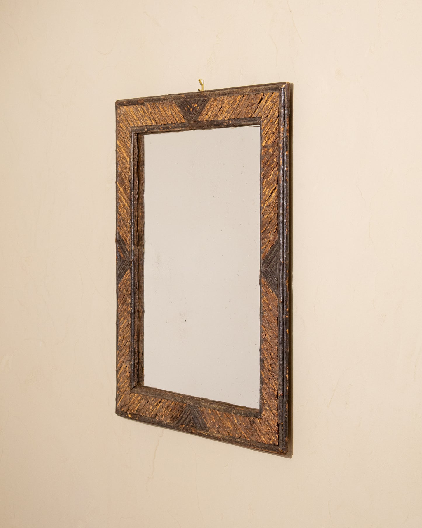 19th Century French Folk Art Twig Mirror