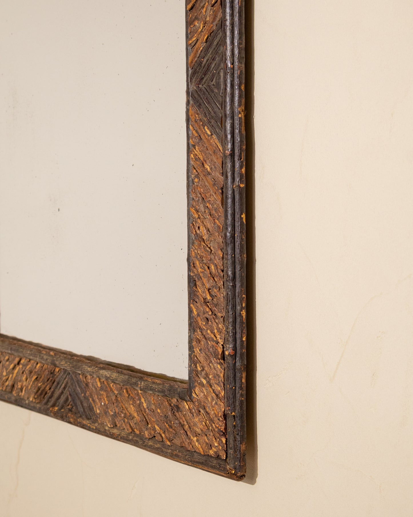 19th Century French Folk Art Twig Mirror