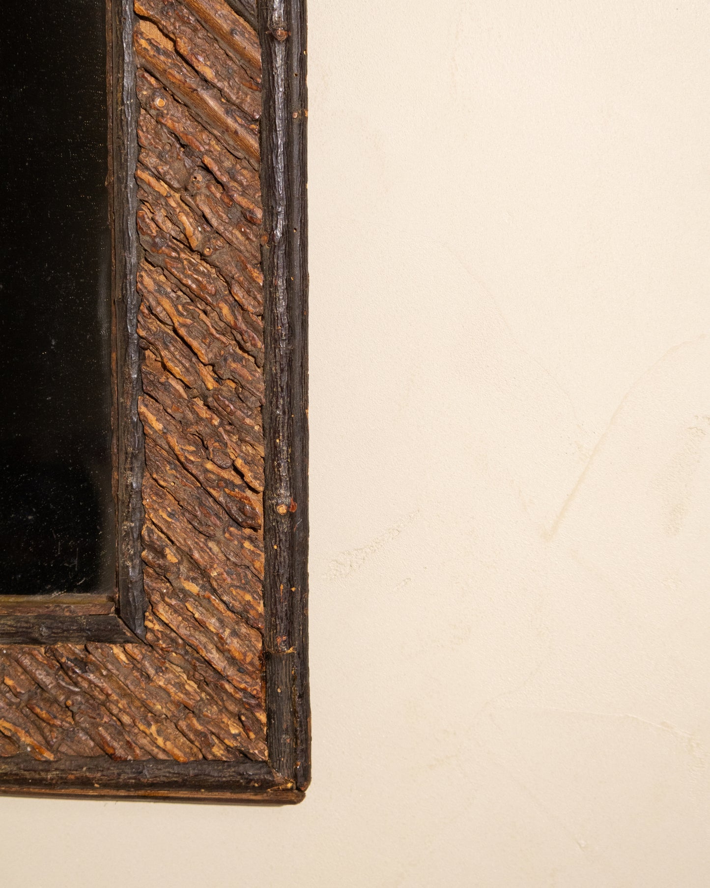 19th Century French Folk Art Twig Mirror