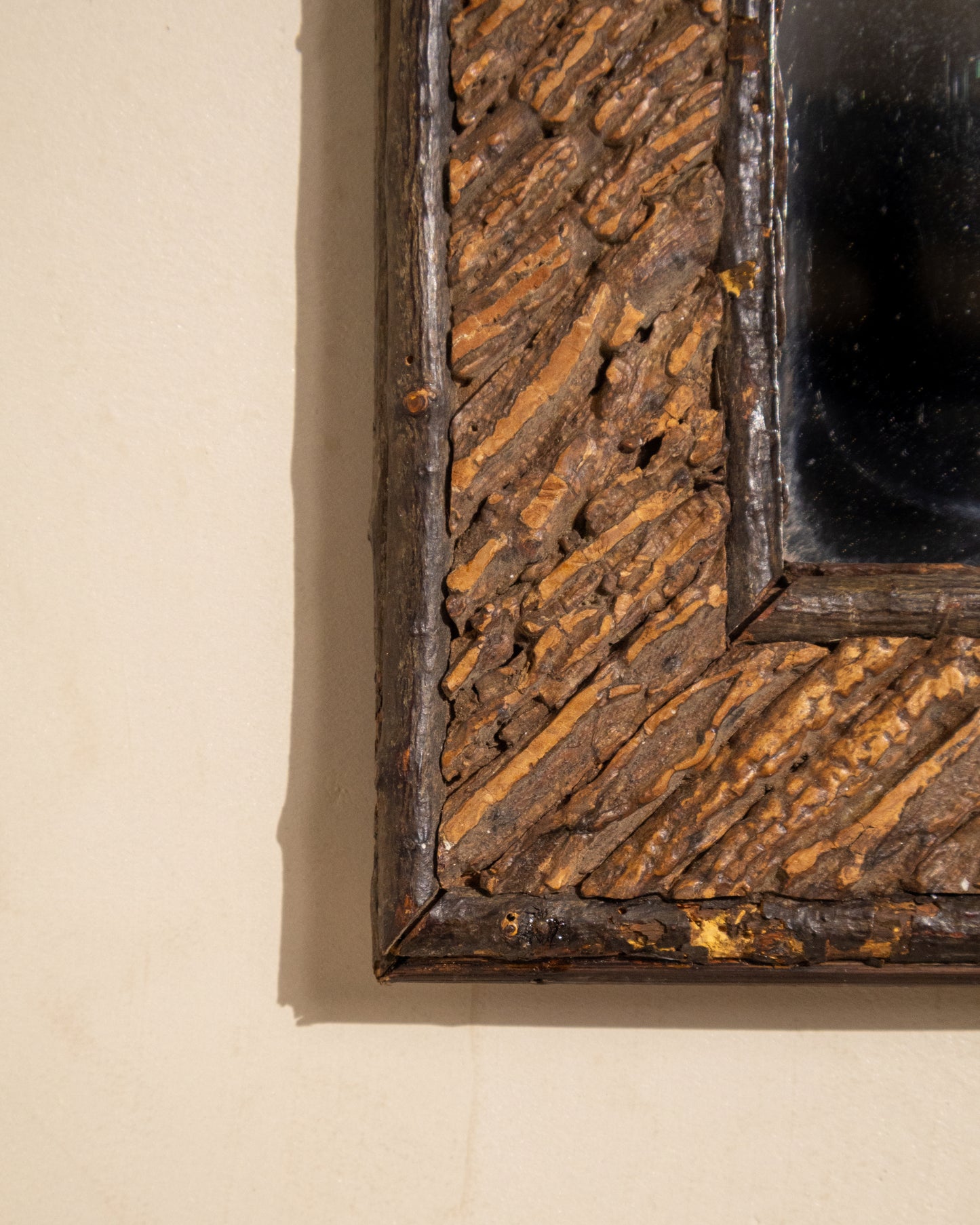 19th Century French Folk Art Twig Mirror