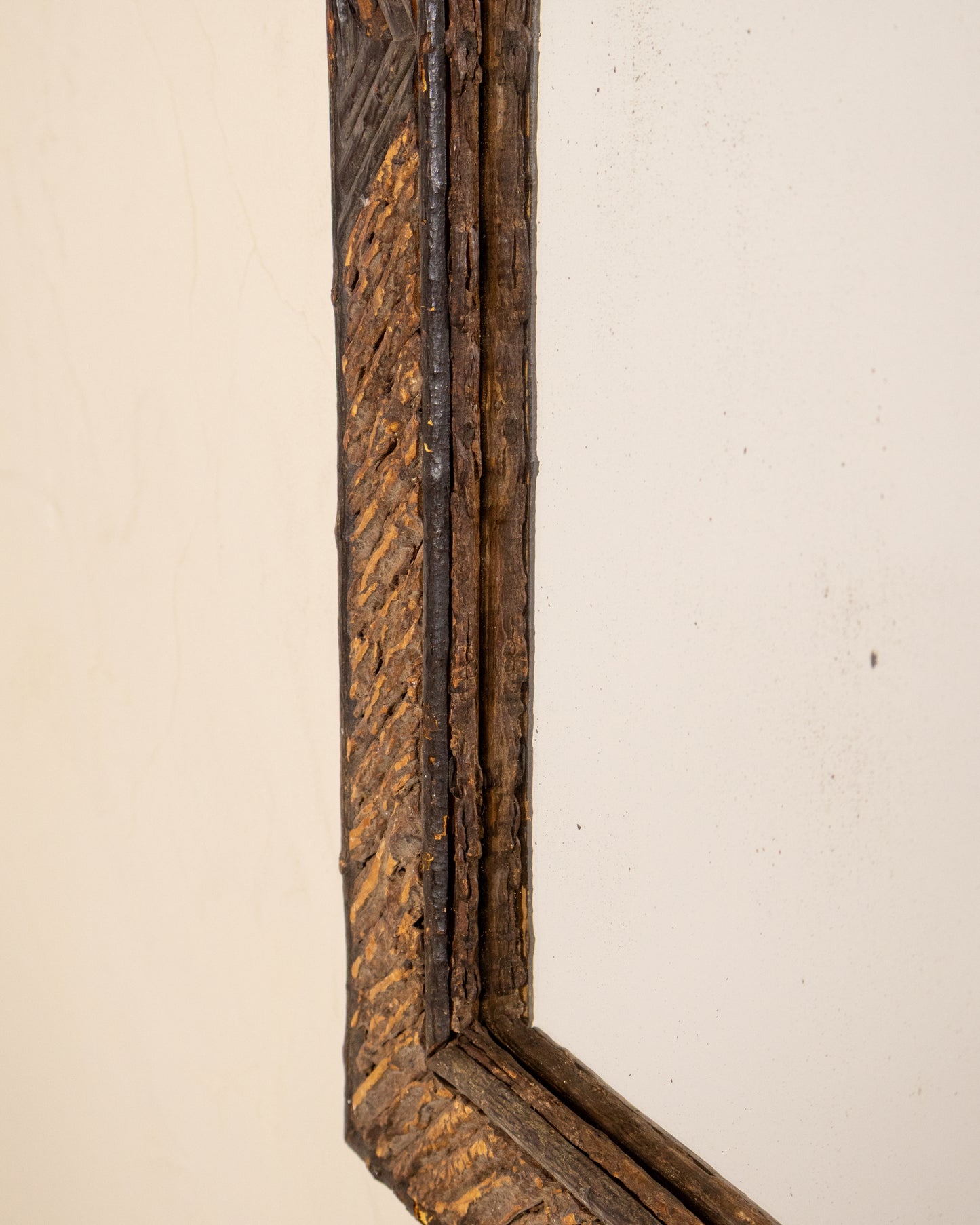 19th Century French Folk Art Twig Mirror