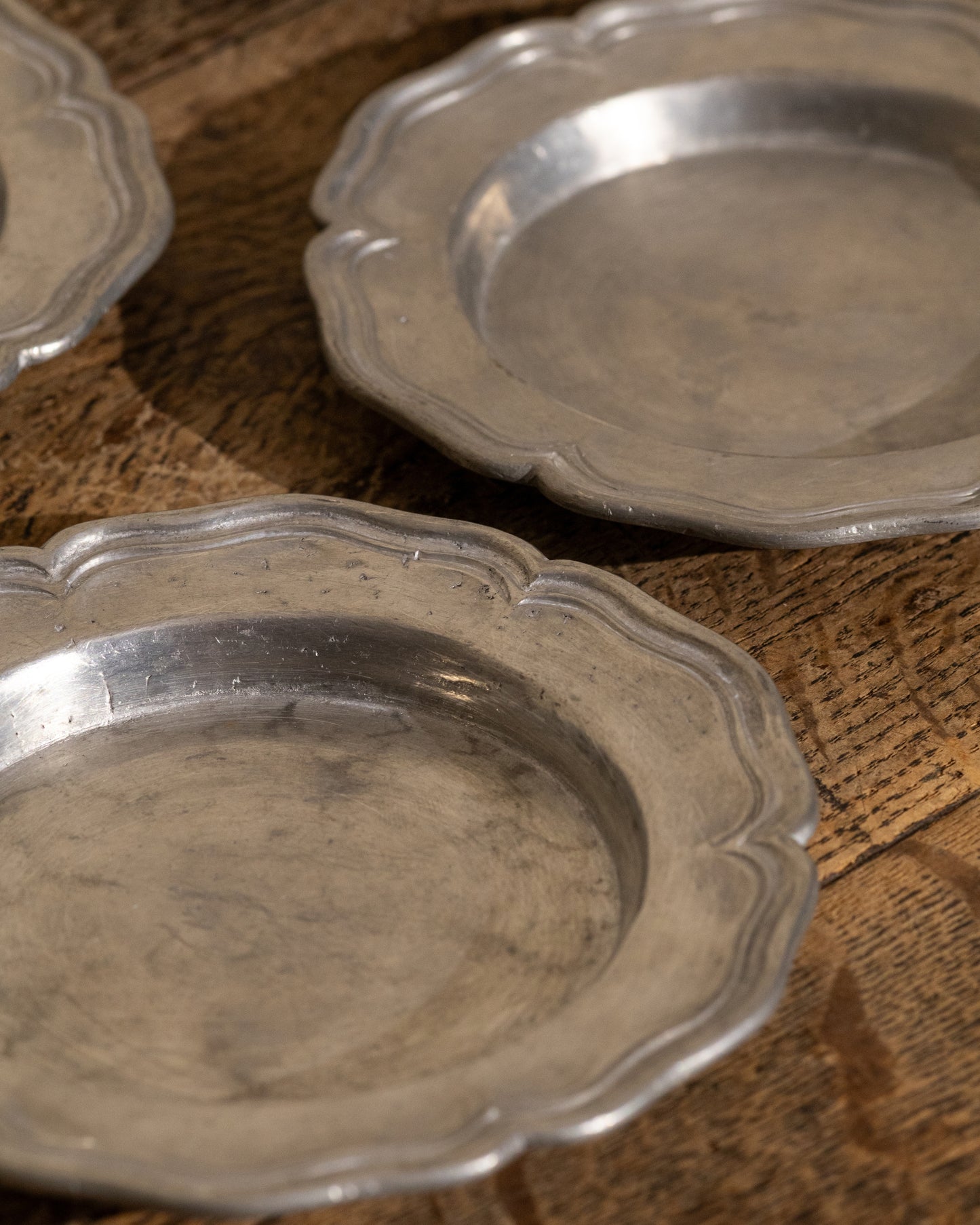 Set of Six Sculpted Pewter Coasters — Signed Nino Ferrari