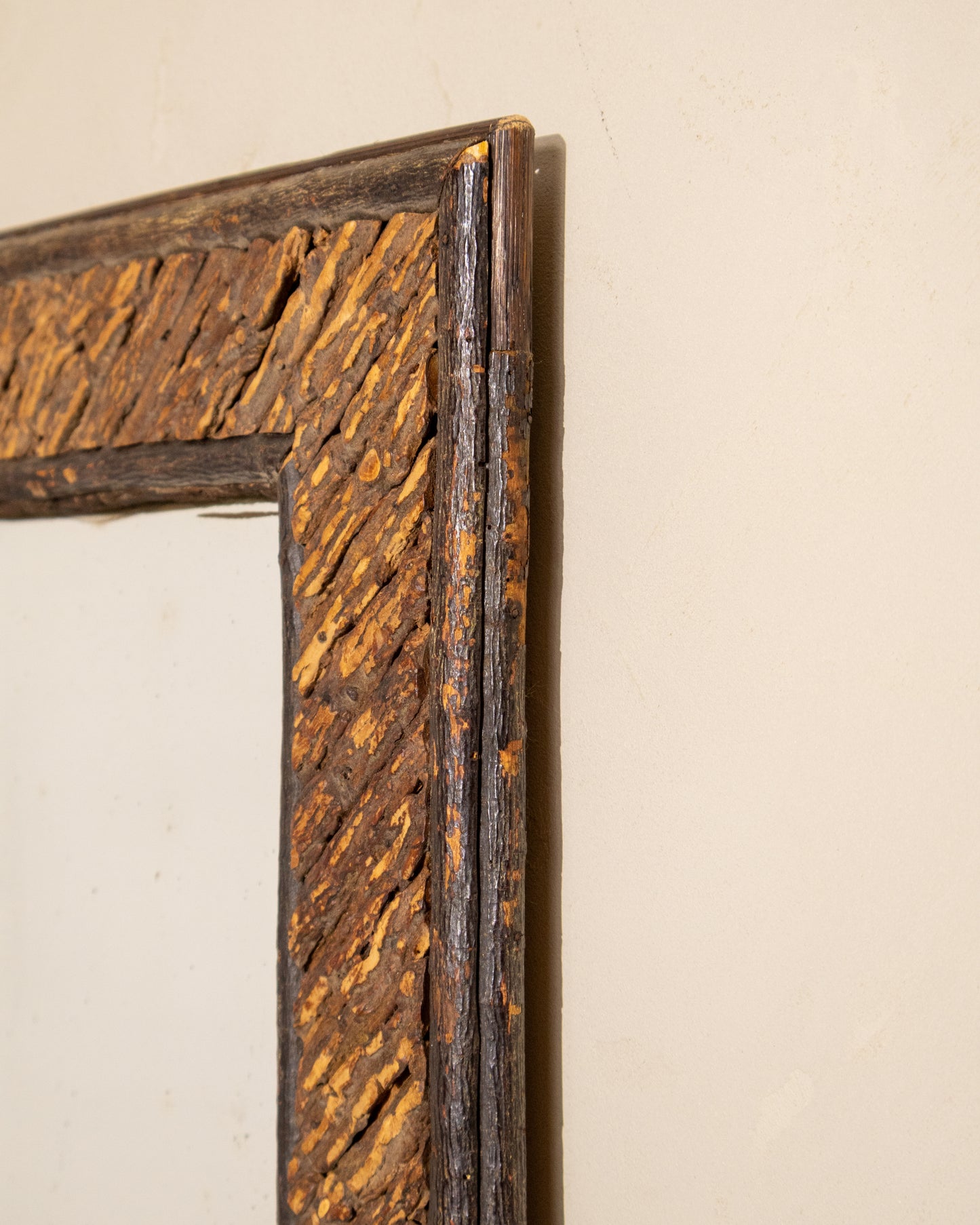 19th Century French Folk Art Twig Mirror