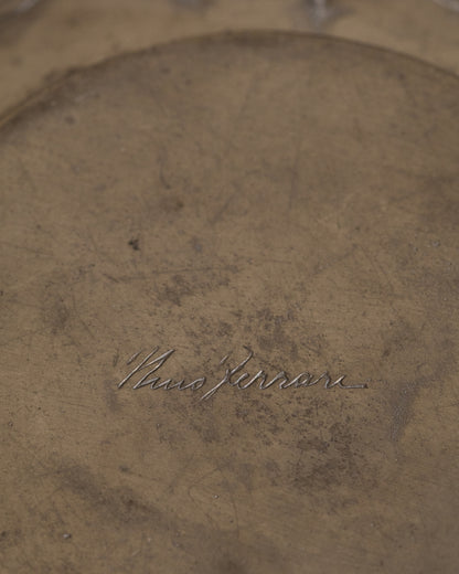 Set of Six Sculpted Pewter Coasters — Signed Nino Ferrari