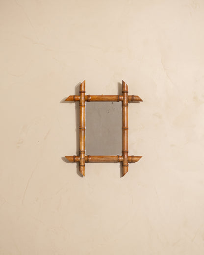 19th Century French Bamboo Mirror