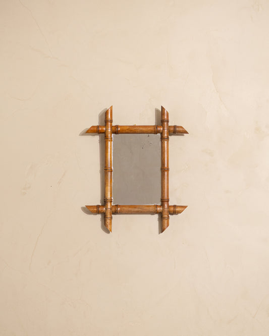 19th Century French Bamboo Mirror