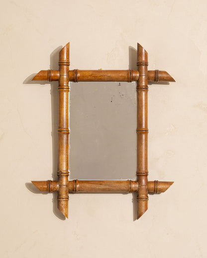 19th Century French Bamboo Mirror