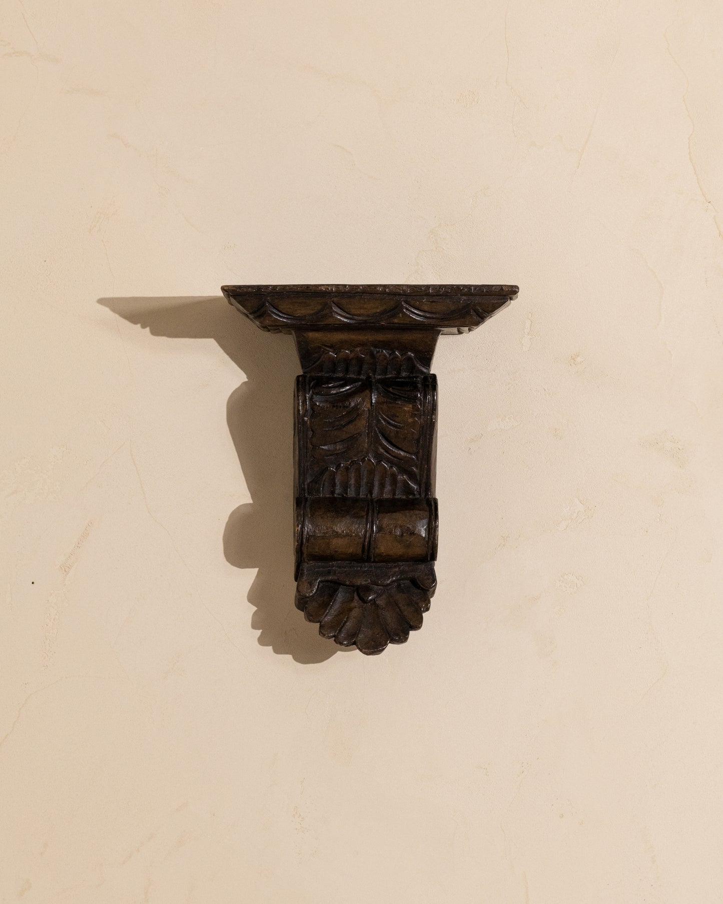 Carved Wooden Wall Shelf