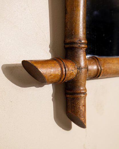 19th Century French Bamboo Mirror