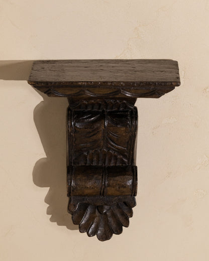 Carved Wooden Wall Shelf