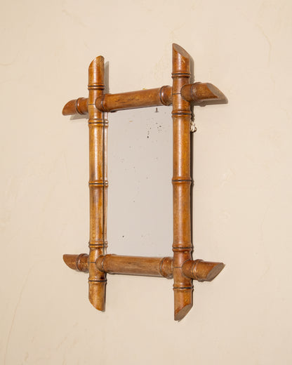 19th Century French Bamboo Mirror