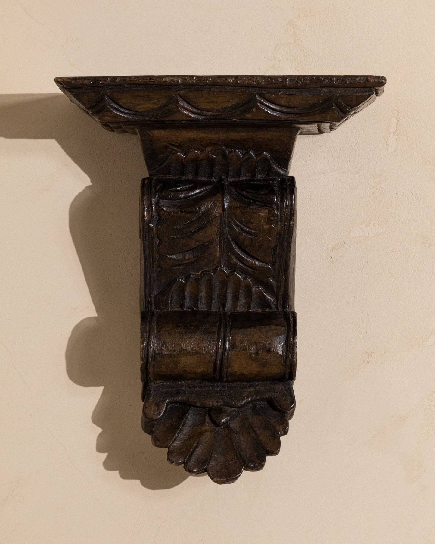 Carved Wooden Wall Shelf