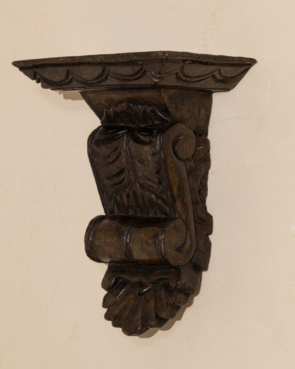 Carved Wooden Wall Shelf