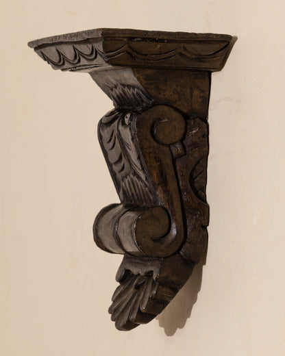 Carved Wooden Wall Shelf