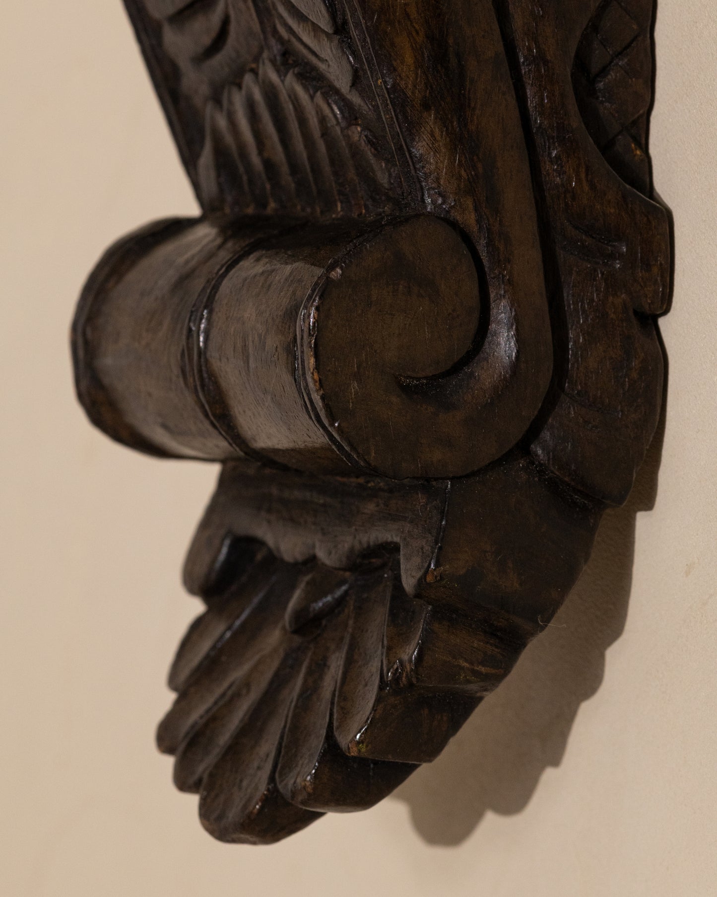 Carved Wooden Wall Shelf