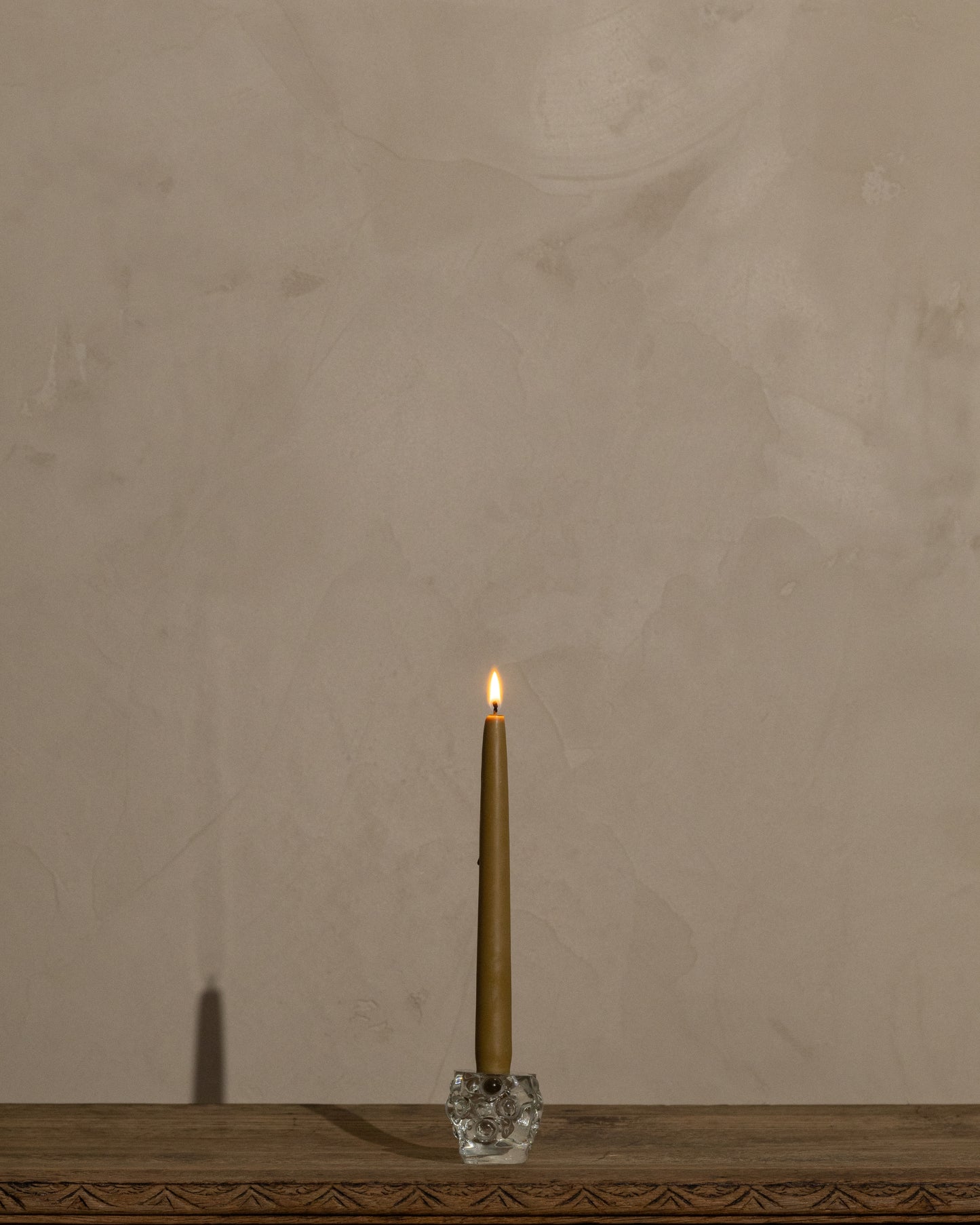 Vintage Sculptural Glass Taper Holder