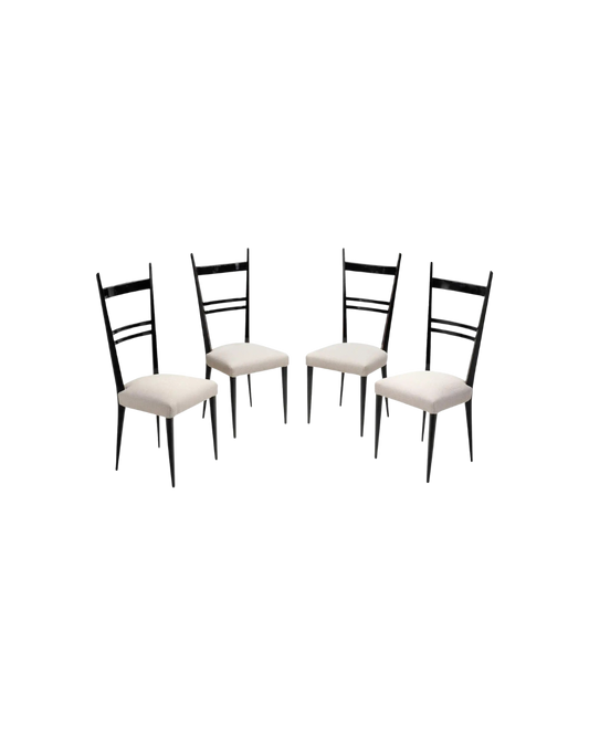 Model "689" High-Back Beech Chairs, Set of 4