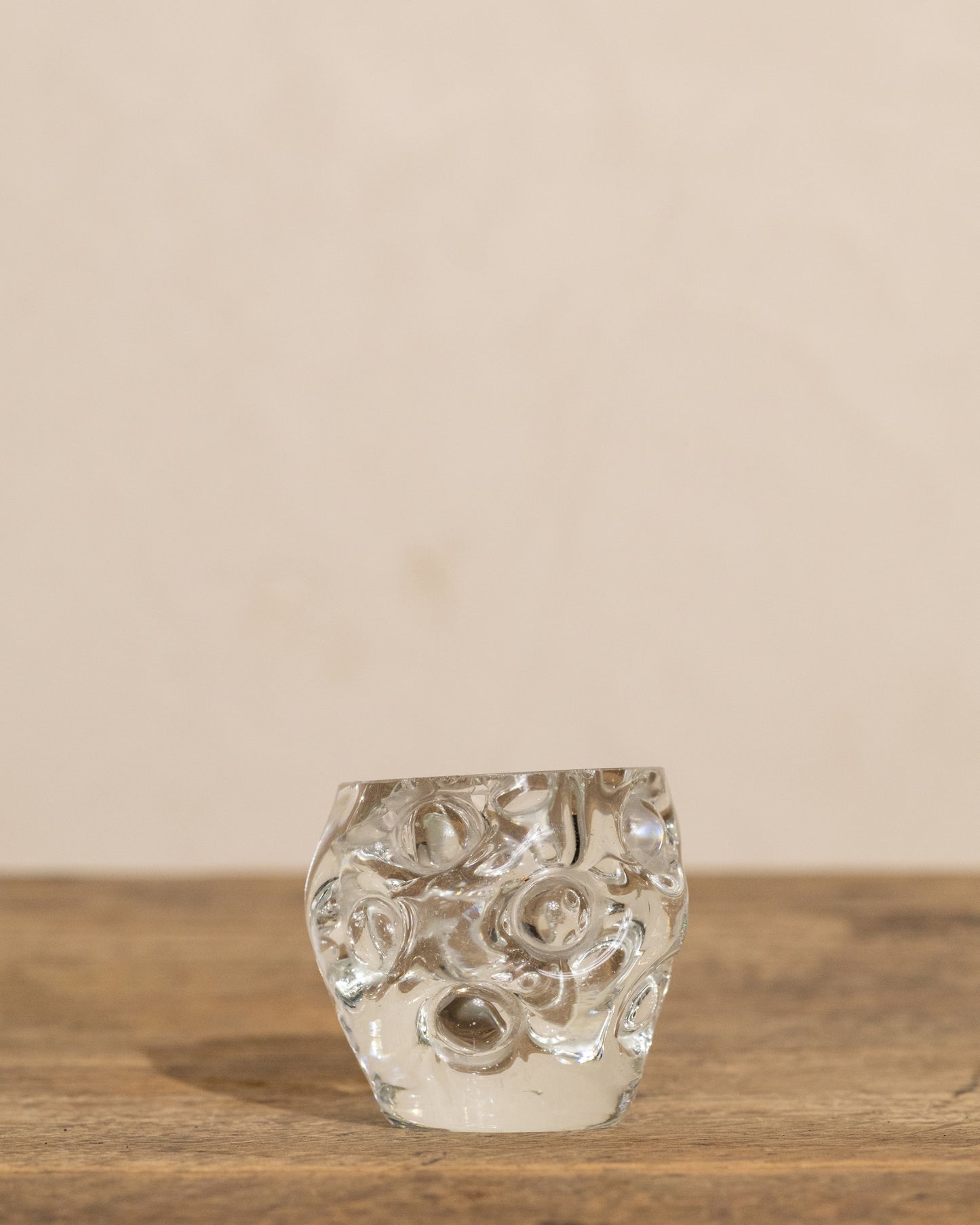 Vintage Sculptural Glass Taper Holder