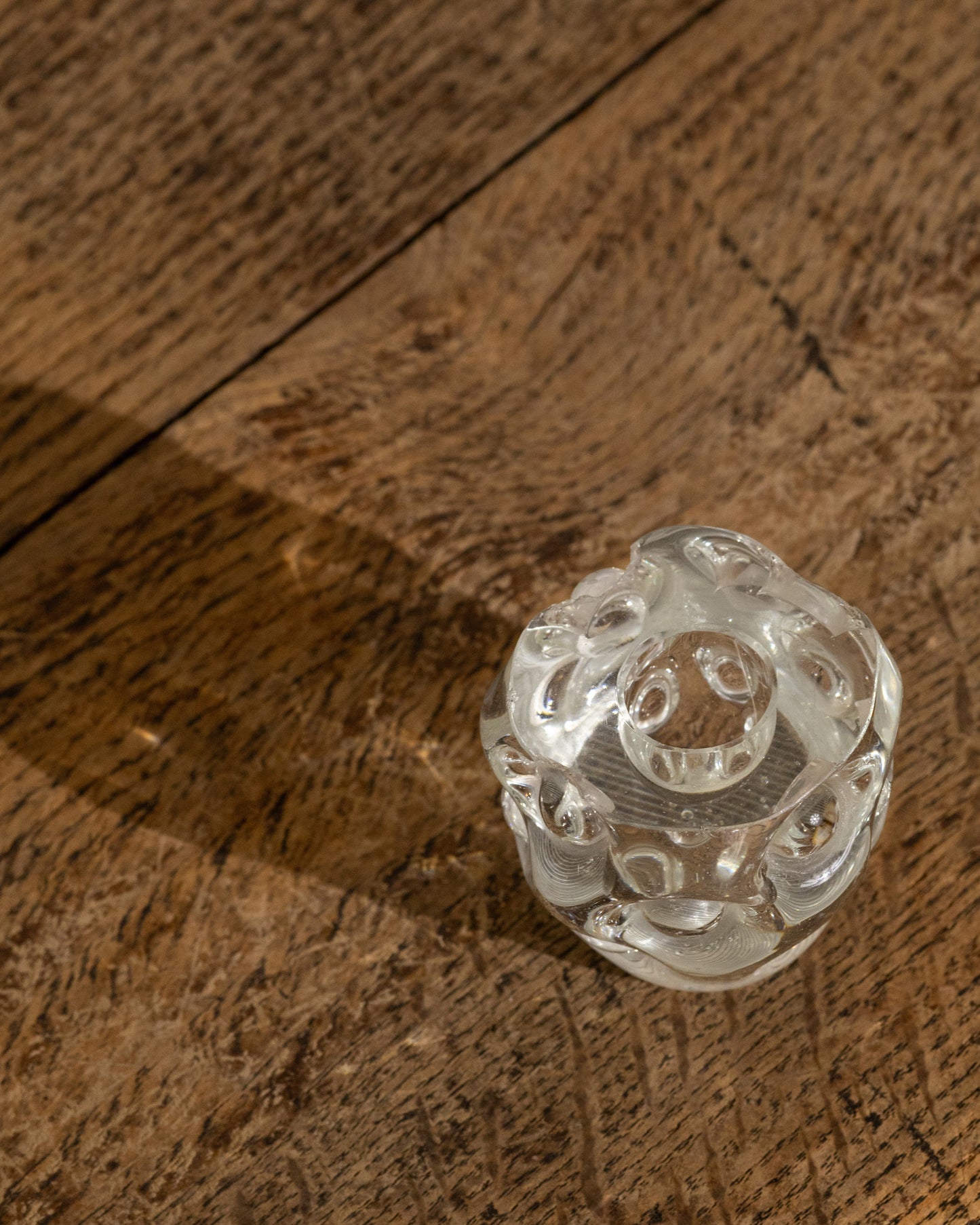 Vintage Sculptural Glass Taper Holder