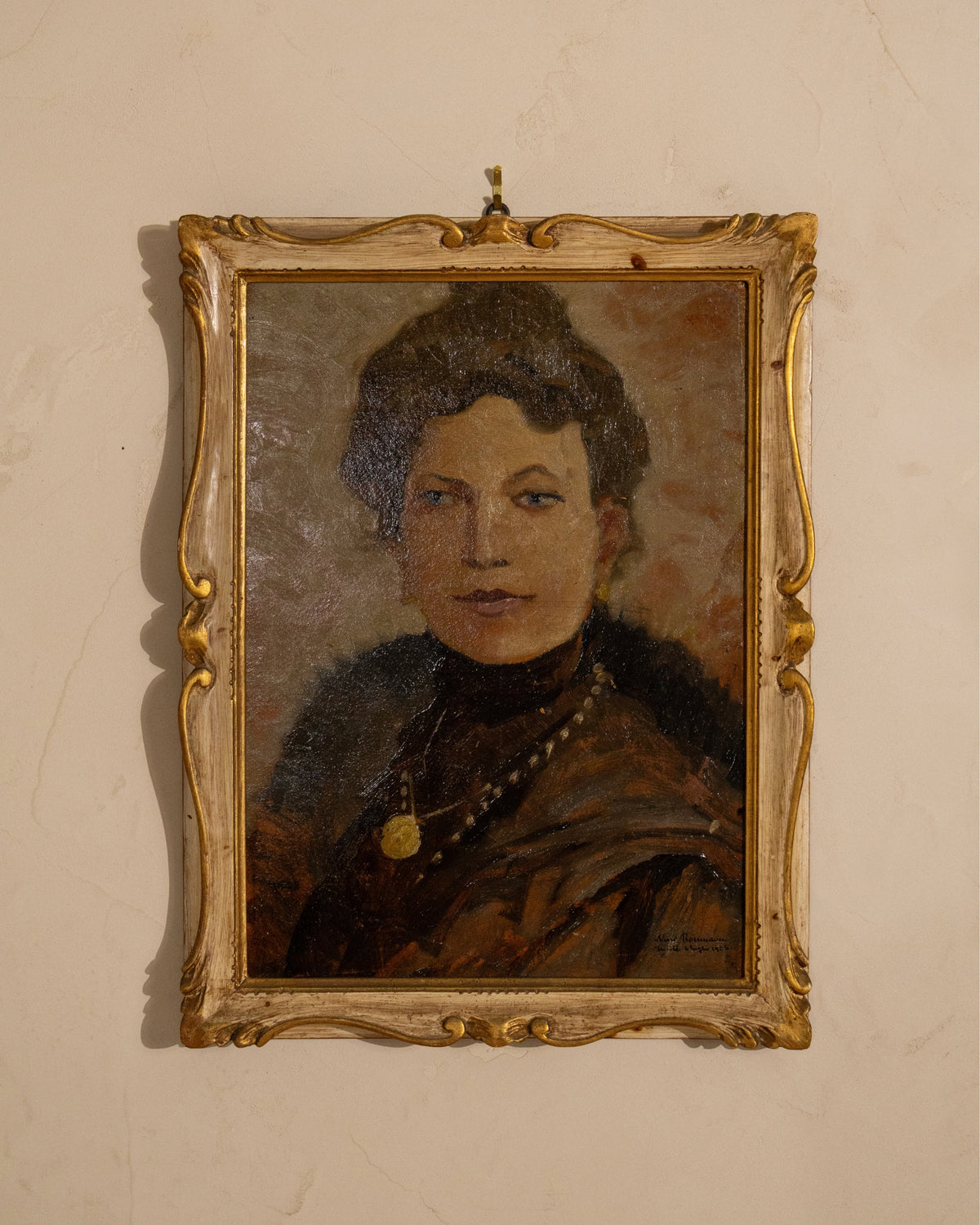 1926 Italian Portrait of a Woman, Signed