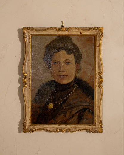 1926 Italian Portrait of a Woman, Signed