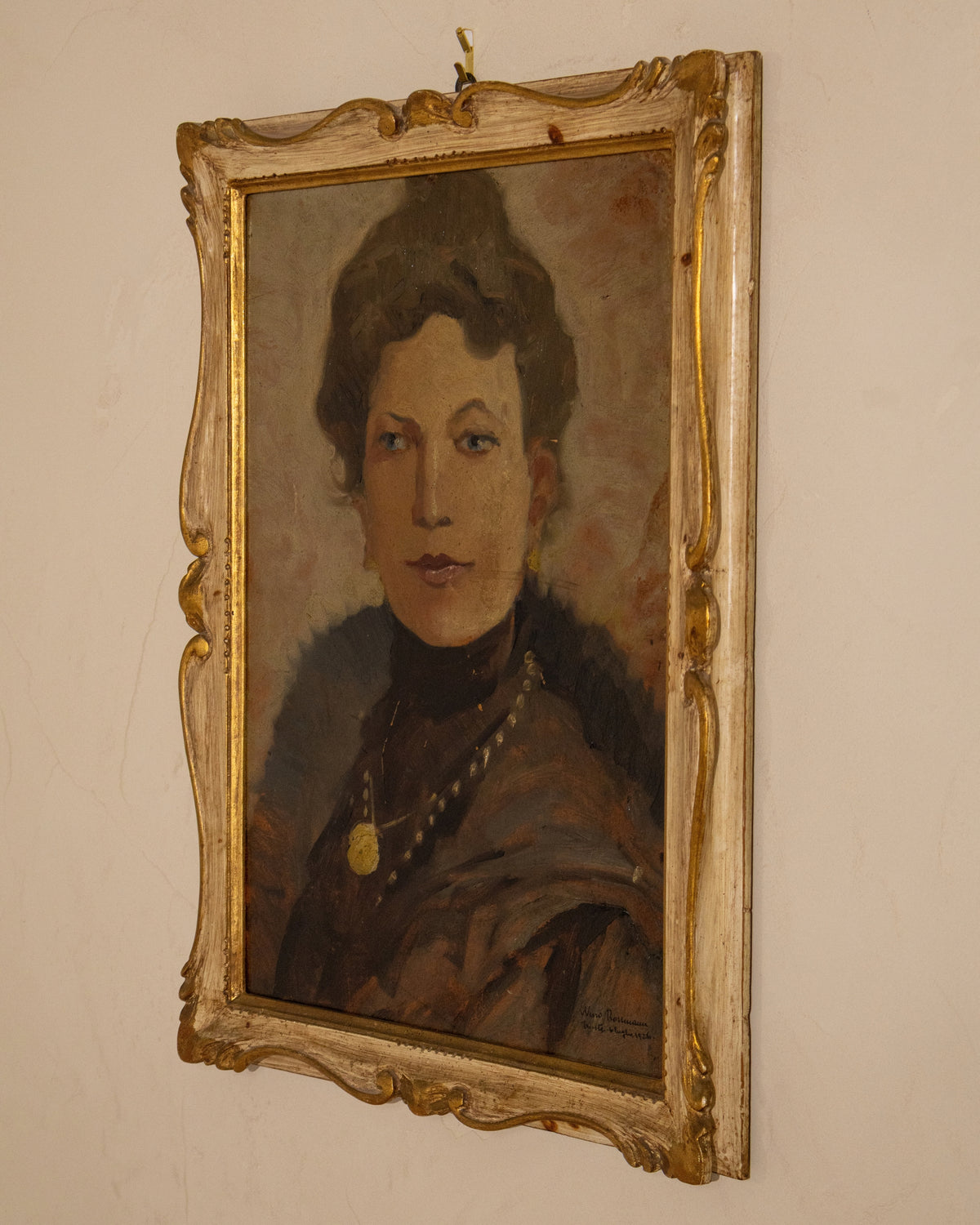 1926 Italian Portrait of a Woman, Signed
