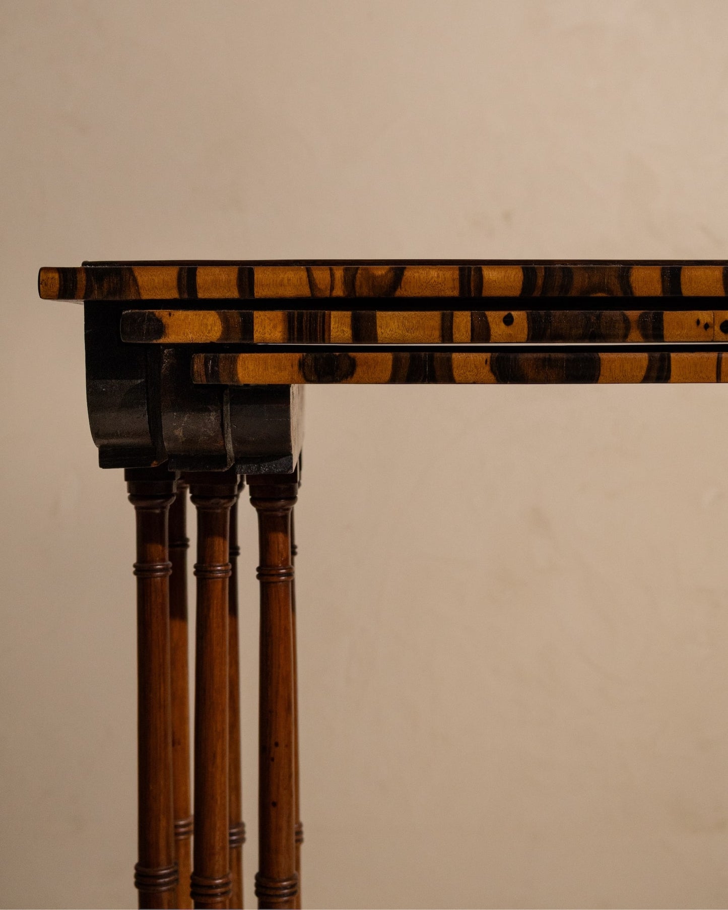 Nest of Three Regency Rosewood Tables