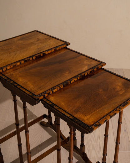 Nest of Three Regency Rosewood Tables