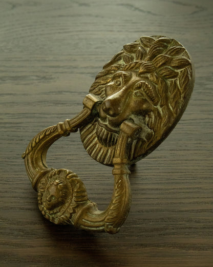 Vintage Brass Lion Door Knocker