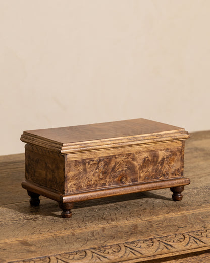 Vintage Italian Burlwood Footed Box