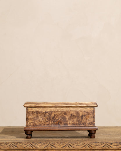 Vintage Italian Burlwood Footed Box