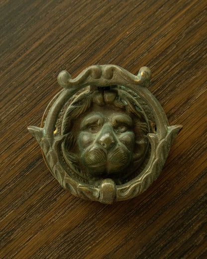 Small Vintage Brass Lion Door Knocker