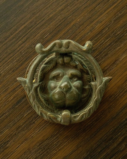 Small Vintage Brass Lion Door Knocker