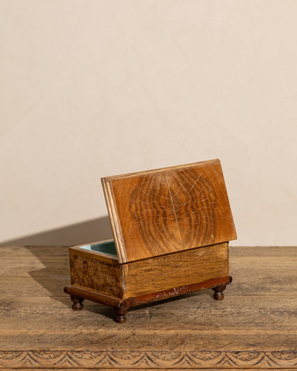 Vintage Italian Burlwood Footed Box