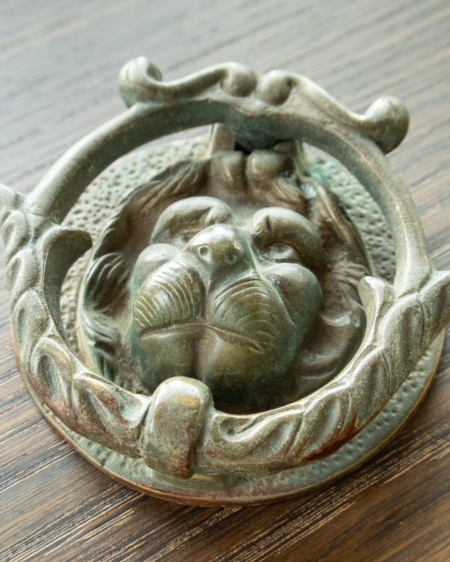 Small Vintage Brass Lion Door Knocker
