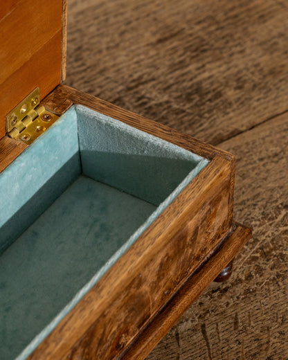 Vintage Italian Burlwood Footed Box