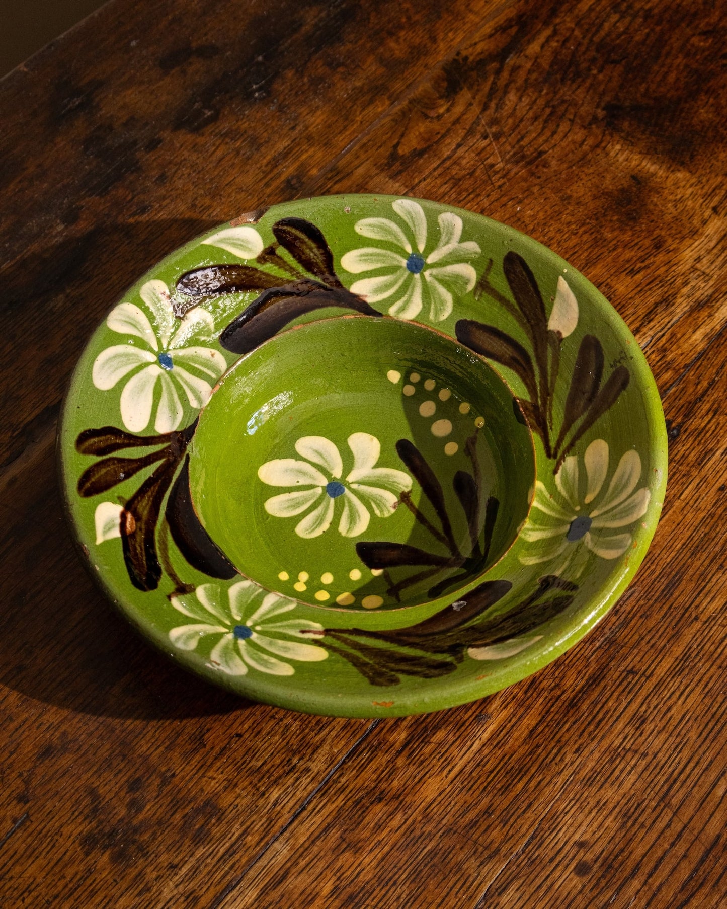 Hand-Painted Hungarian Slipware Bowl
