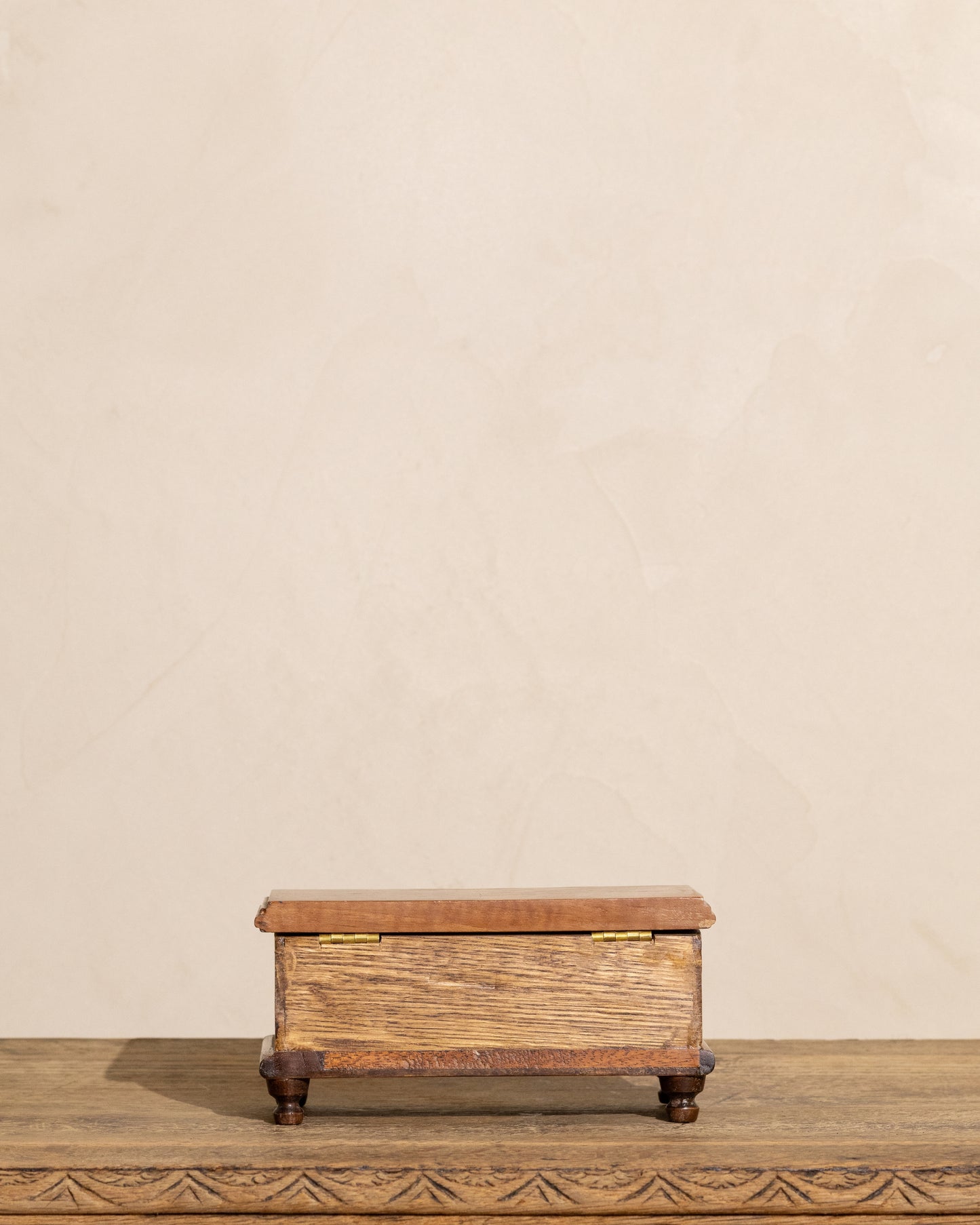 Vintage Italian Burlwood Footed Box