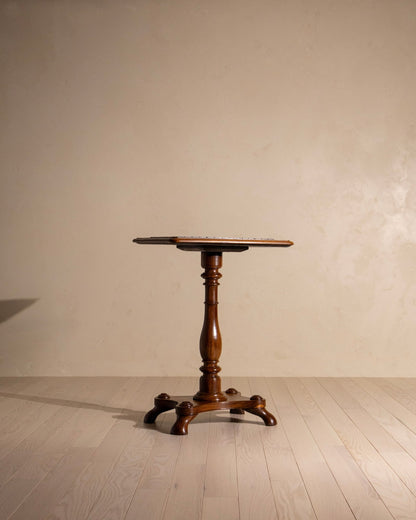 19th Century English Marble Checkerboard Lamp Table